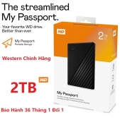 Ổ Cứng Di Động Western My Passport 2TB USD 3.2 Gen1 10Gb/s WDBYVG0020BBK (Phiên bản mới)