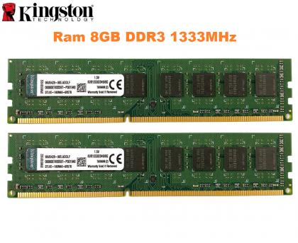 RAM PC Kingston DDR3 8GB Bus 1333MHz PC3-10600 1.5V