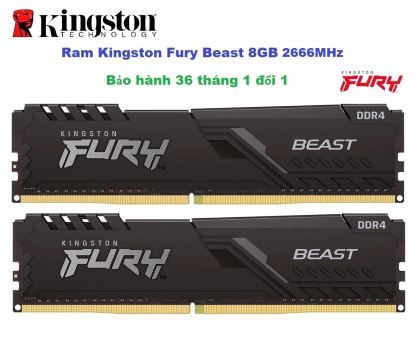RAM Kingston Fury Beast 8GB DDR4 2666MHz | Tối Ưu Hiệu Năng Cho PC Phổ Thông